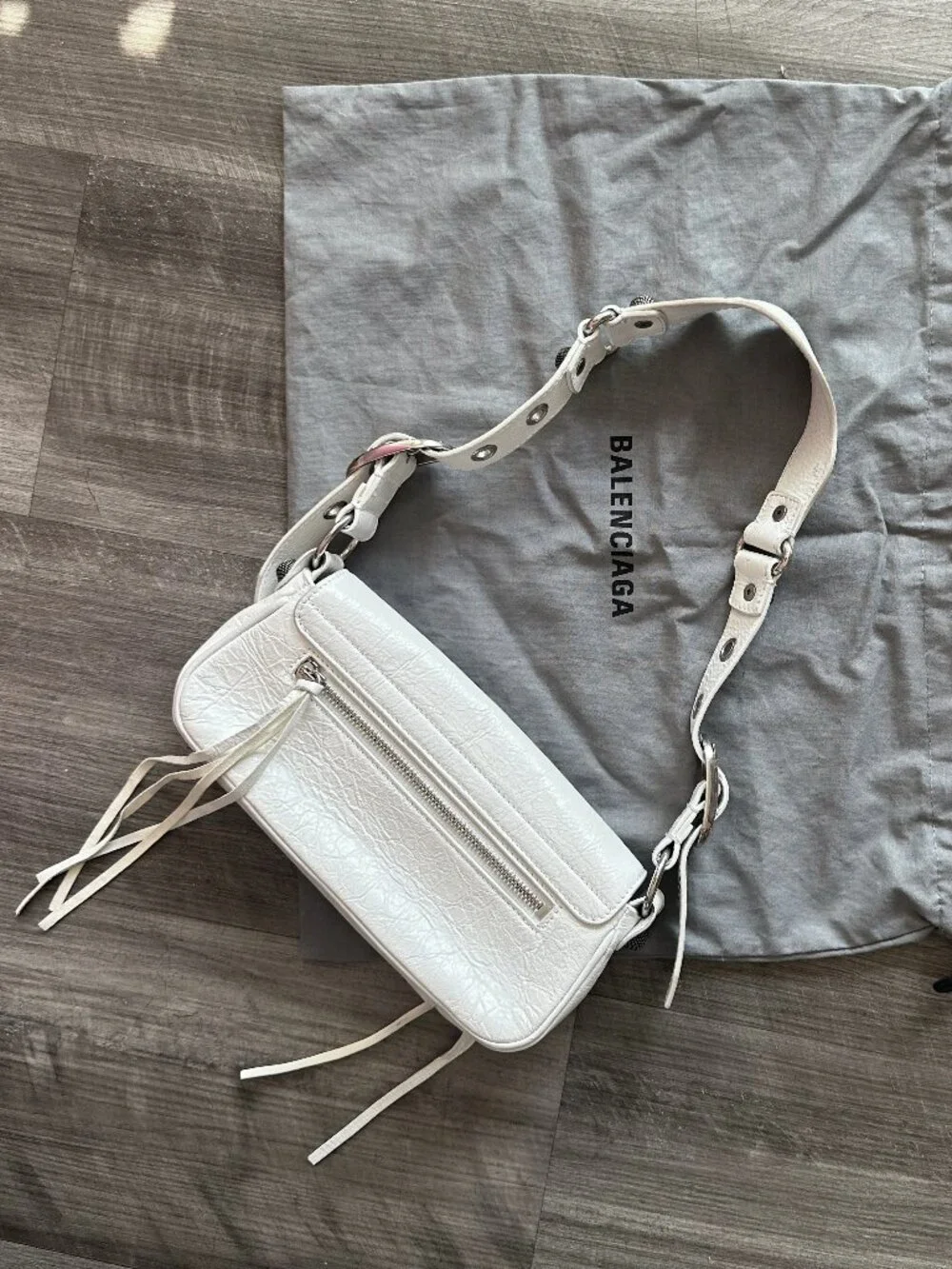 Balenciaga Le Cagole Small Sling Bag Authentic White